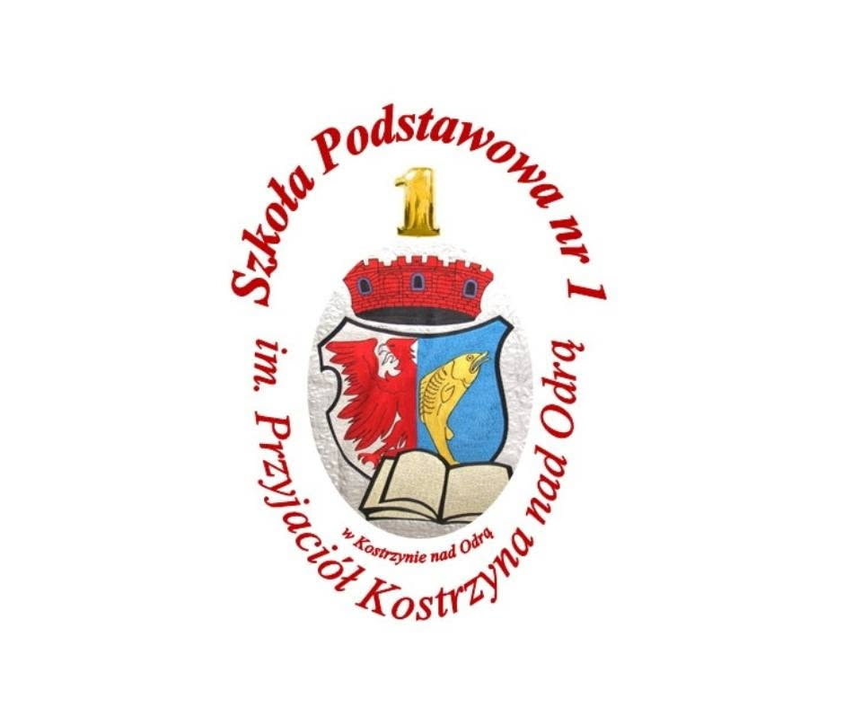 Logo Szkoły Podstawowej nr 1 im. Przyjaciół Kostrzyna nad Odrą